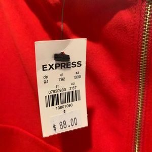 Express Red jumpsuit/romper- gold zipper- Size 8…never worn has tags